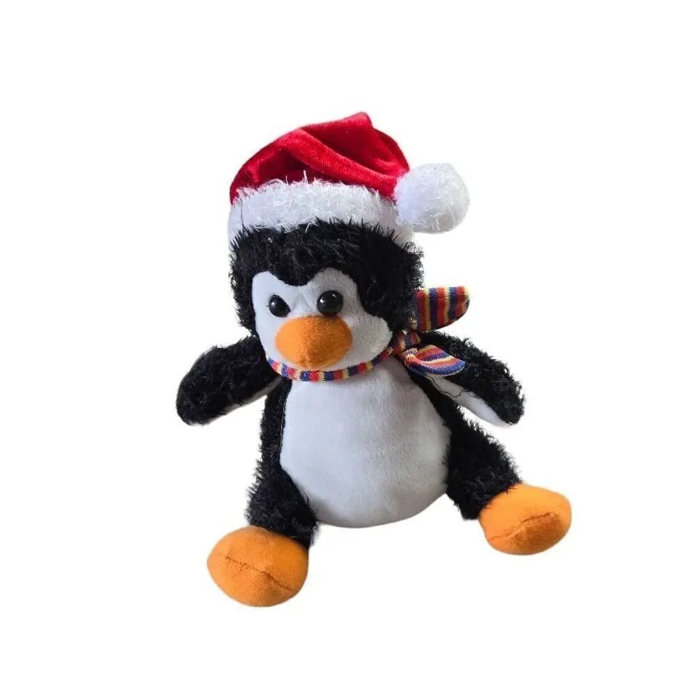 Christmas penguin Plush 10" with hat.